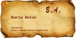Barta Antos névjegykártya