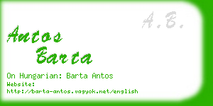 antos barta business card